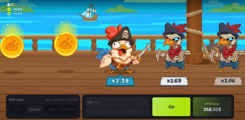 Chicken Pirate crash game